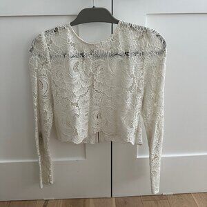 A.L.C. Women's Talia Lace Top White Size 4